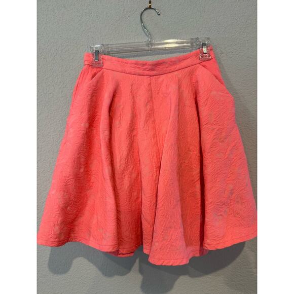 Women's Floral‎ A-Line Mini Skirt Peachy Pink Medium - Picture 1 of 2